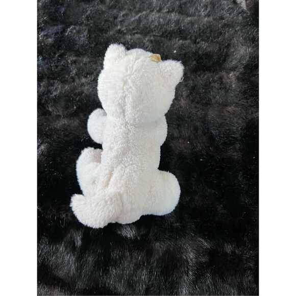 Carters White Plush Kitty Cat Kitten Gold Bow 2017 Baby Lovey Animal - Picture 4 of 4